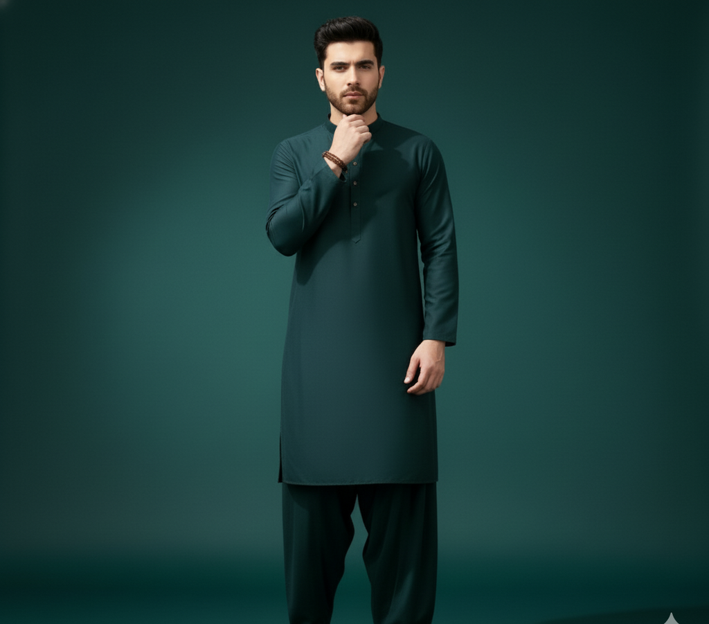 The Deep Forest Green Shalwar Kameez