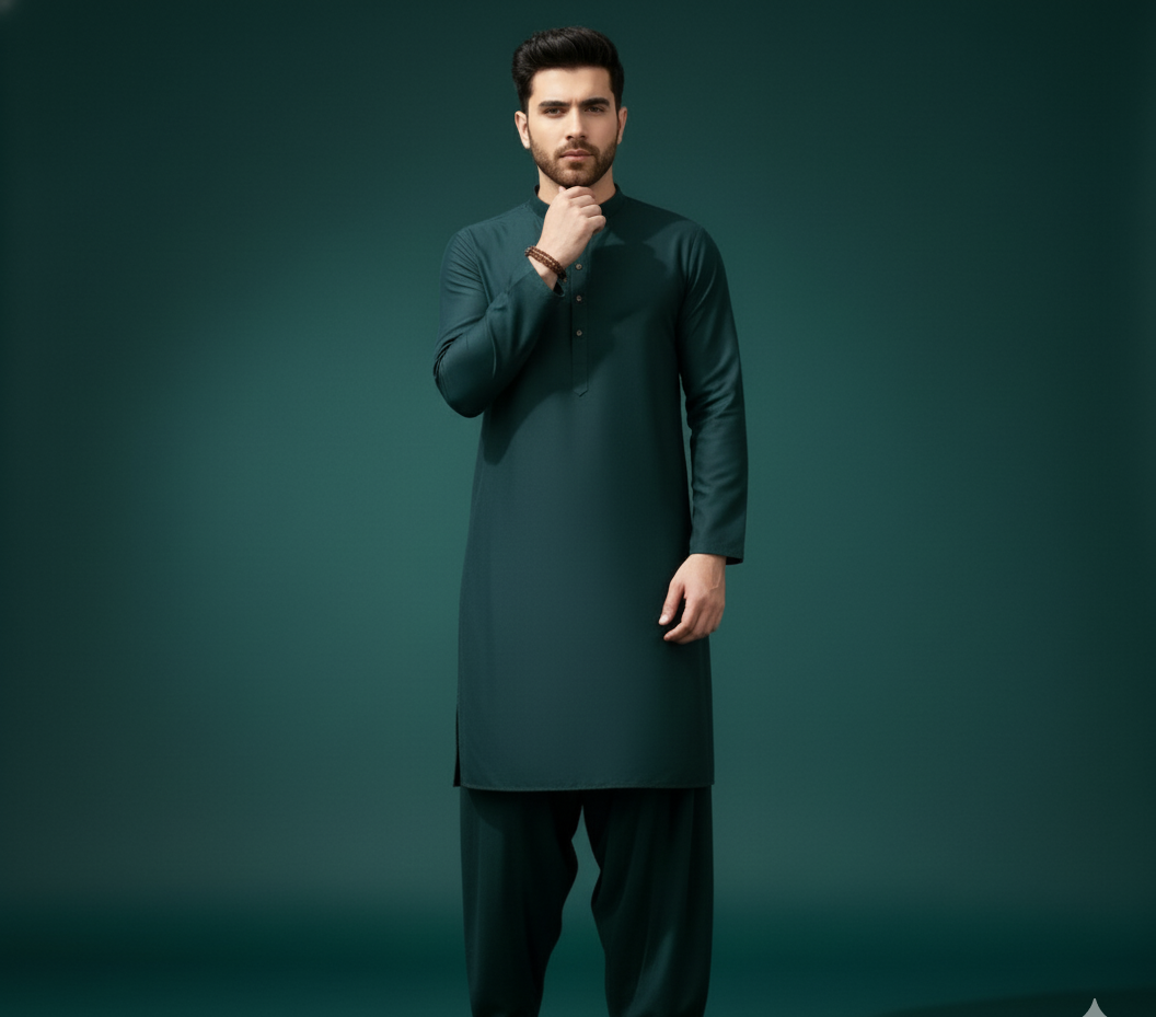 The Deep Forest Green Shalwar Kameez