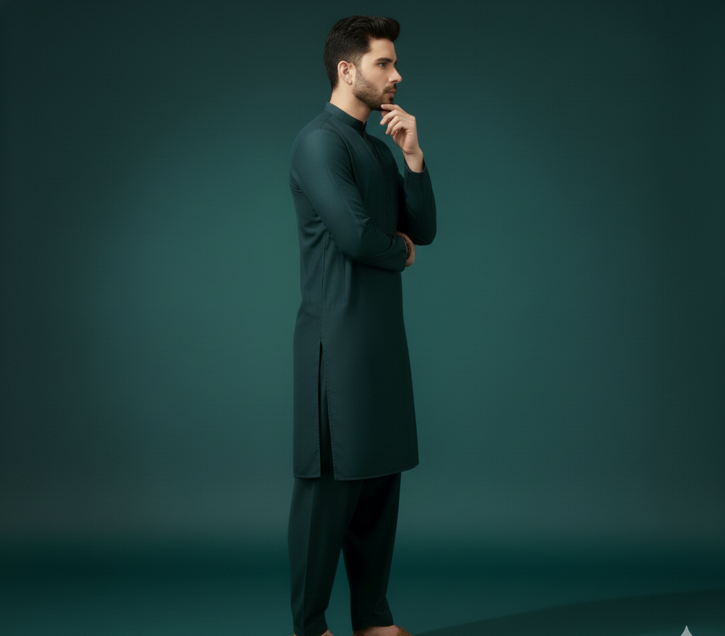 The Deep Forest Green Shalwar Kameez
