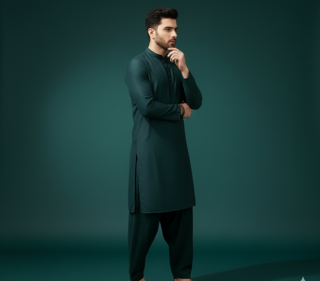 The Deep Forest Green Shalwar Kameez