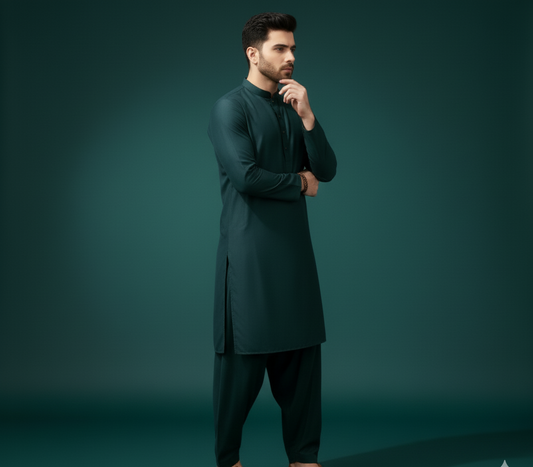 The Deep Forest Green Shalwar Kameez